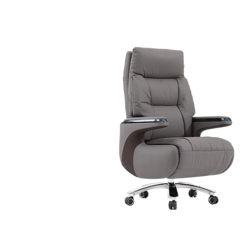 Boss recliner, electric massage, leather boss chair, sedentary and comfortable, large class lunch break, reclining office chair