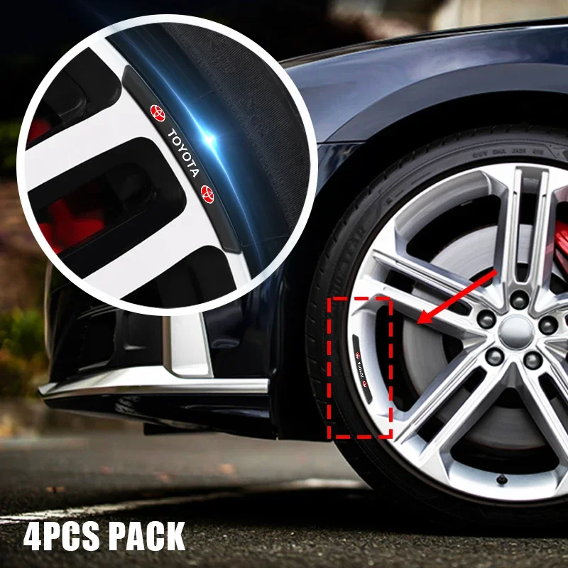 

4Pcs Reflective wheel eyebrow Car Wheel Hub Stickers For Toyota TRD Gazoo Racing Corolla Yaris Chr Auris Rav4 Prius Prado Verso