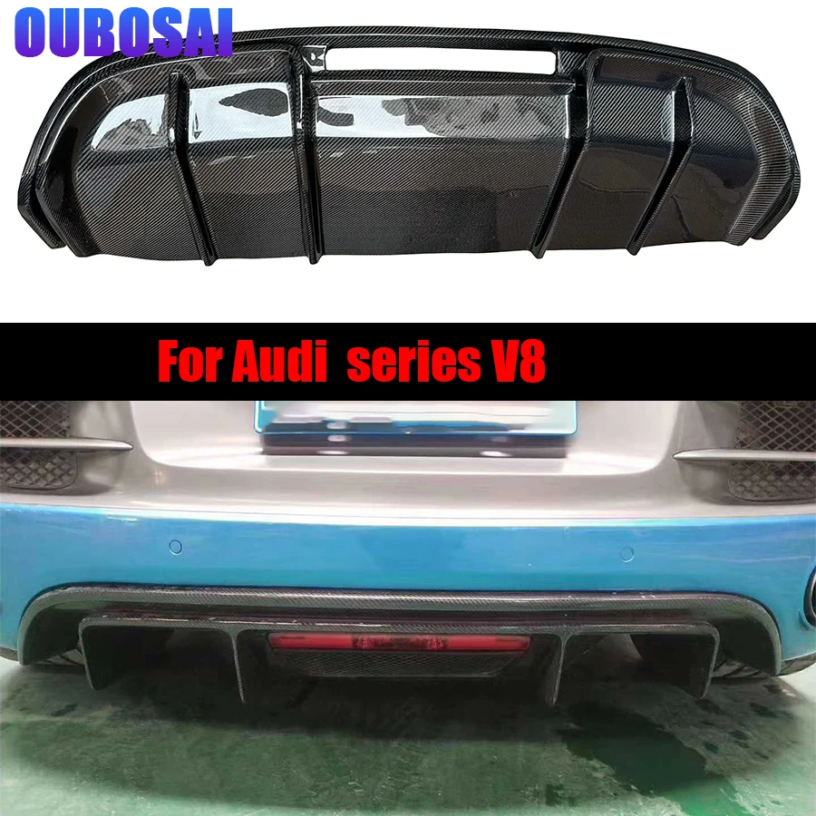 

For Audi R8 V8 2008-2014 Carbon Fiber Car Rear Bumper Diffuser Rear Splitters Spoiler Back lip Car Accessories body kit