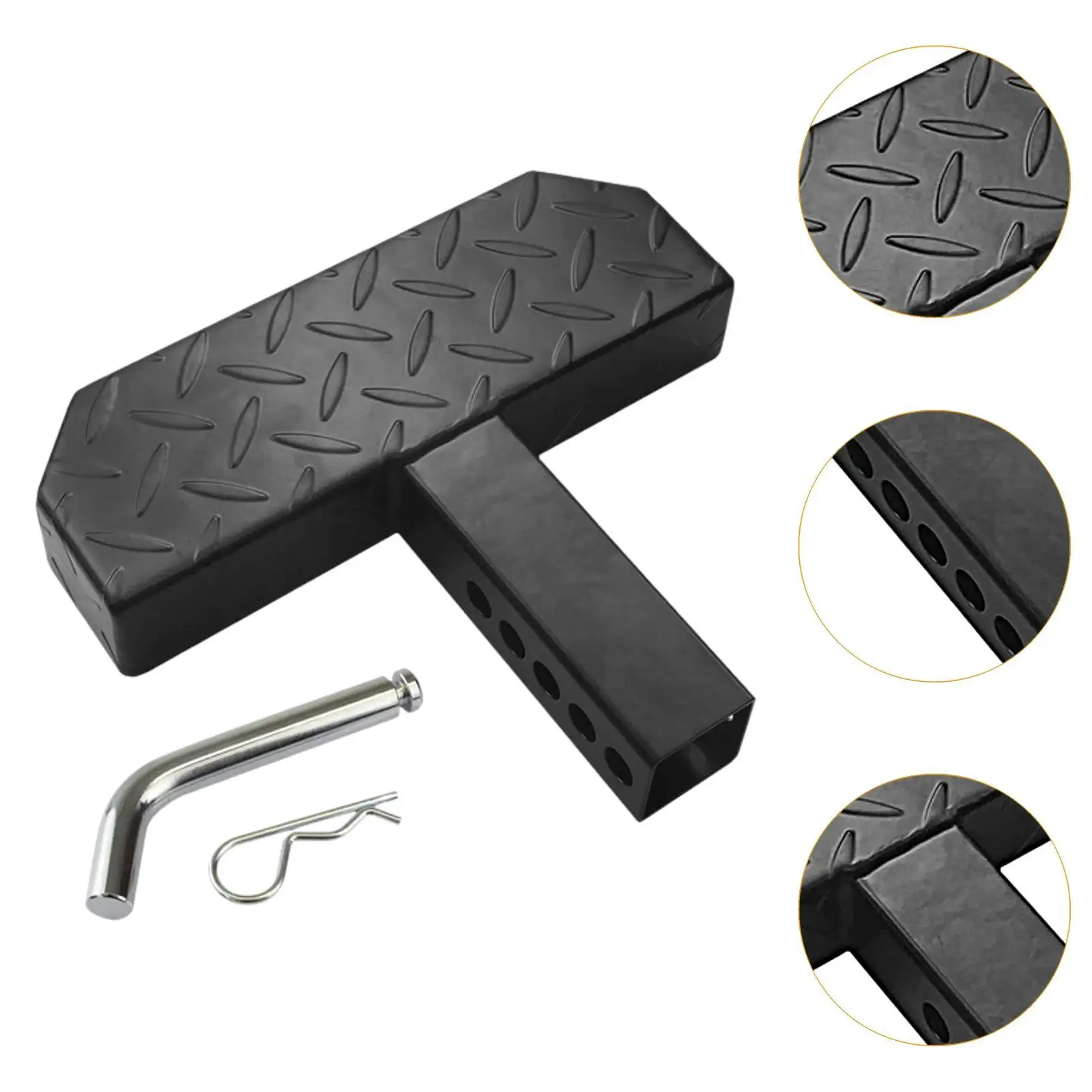 Rear Tow Hitch Step Bar Heavy Duty Steel Bumper Protector for Car SUV Truck 2 Inch Trailer Receiver view 5