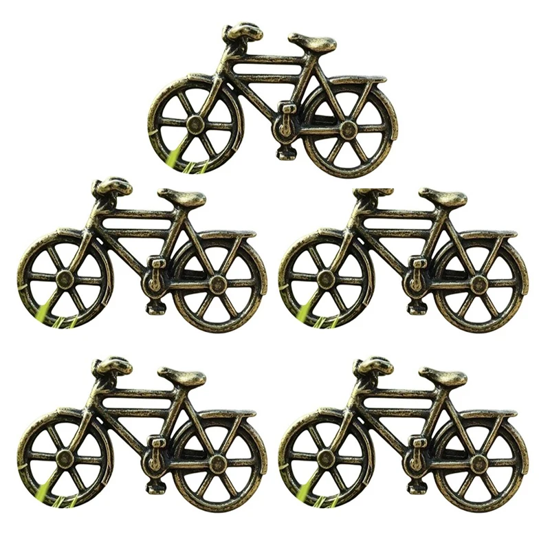 1/2/3/4/5Pcs Mini Alloy Bicycle Figurine Retro Antique Finish Exquisite Detail Home Decor Gifts For Cycling Lovers