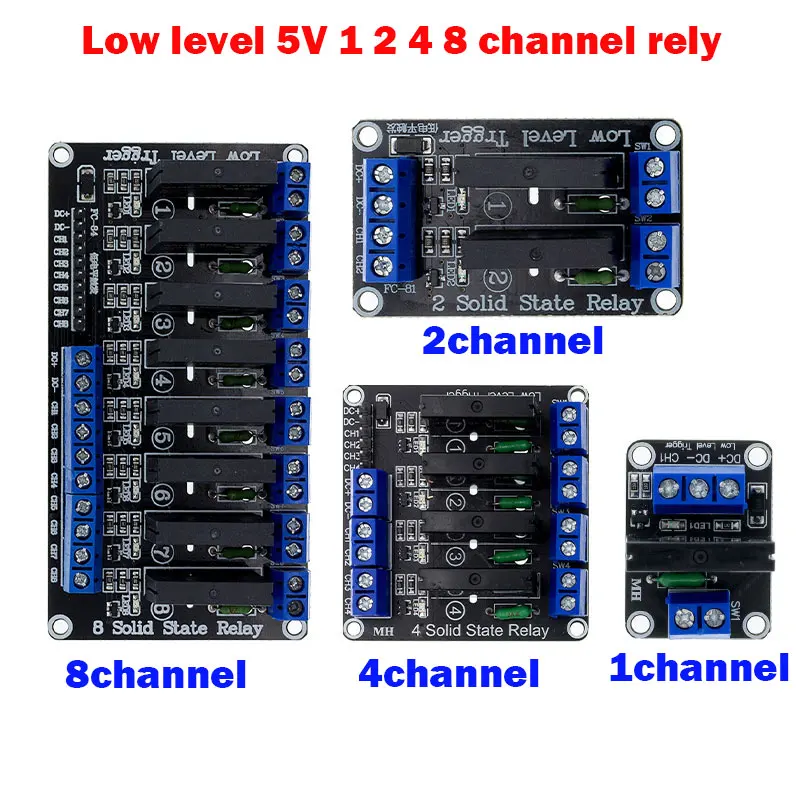 5V 1 2 4 8 Channel SSR G3MB-202P Solid State Relay Module 240V 2A Output with Resistive Fuse Diy Kit For ARDUINO