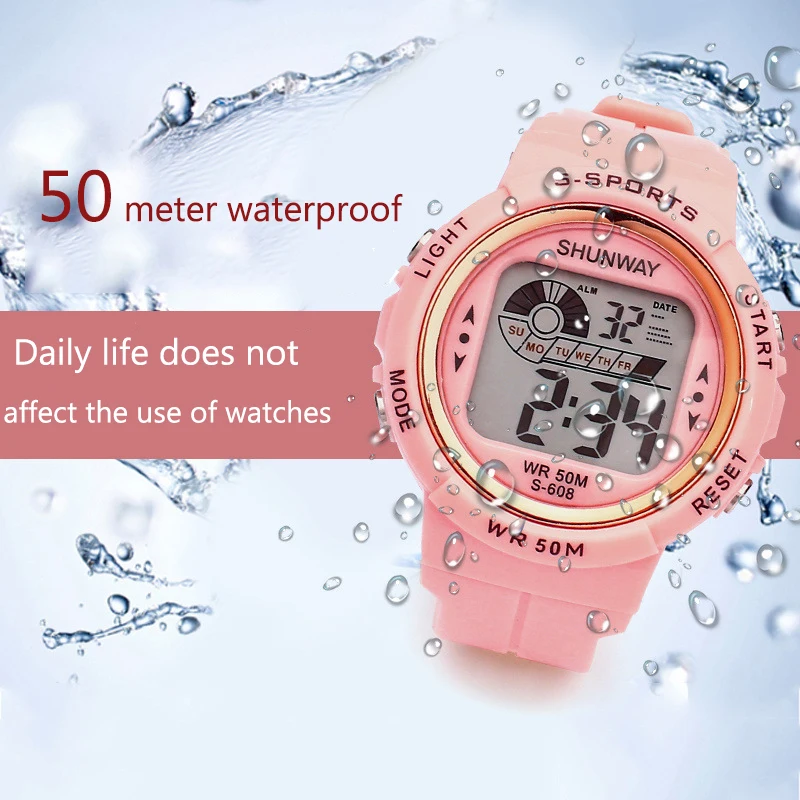 Uthai C07 Kinderen Elektronische Horloge Student Meisje Jongen Outdoor 5bar Waterdichte Sport Wekker Multifunctionele Horloges