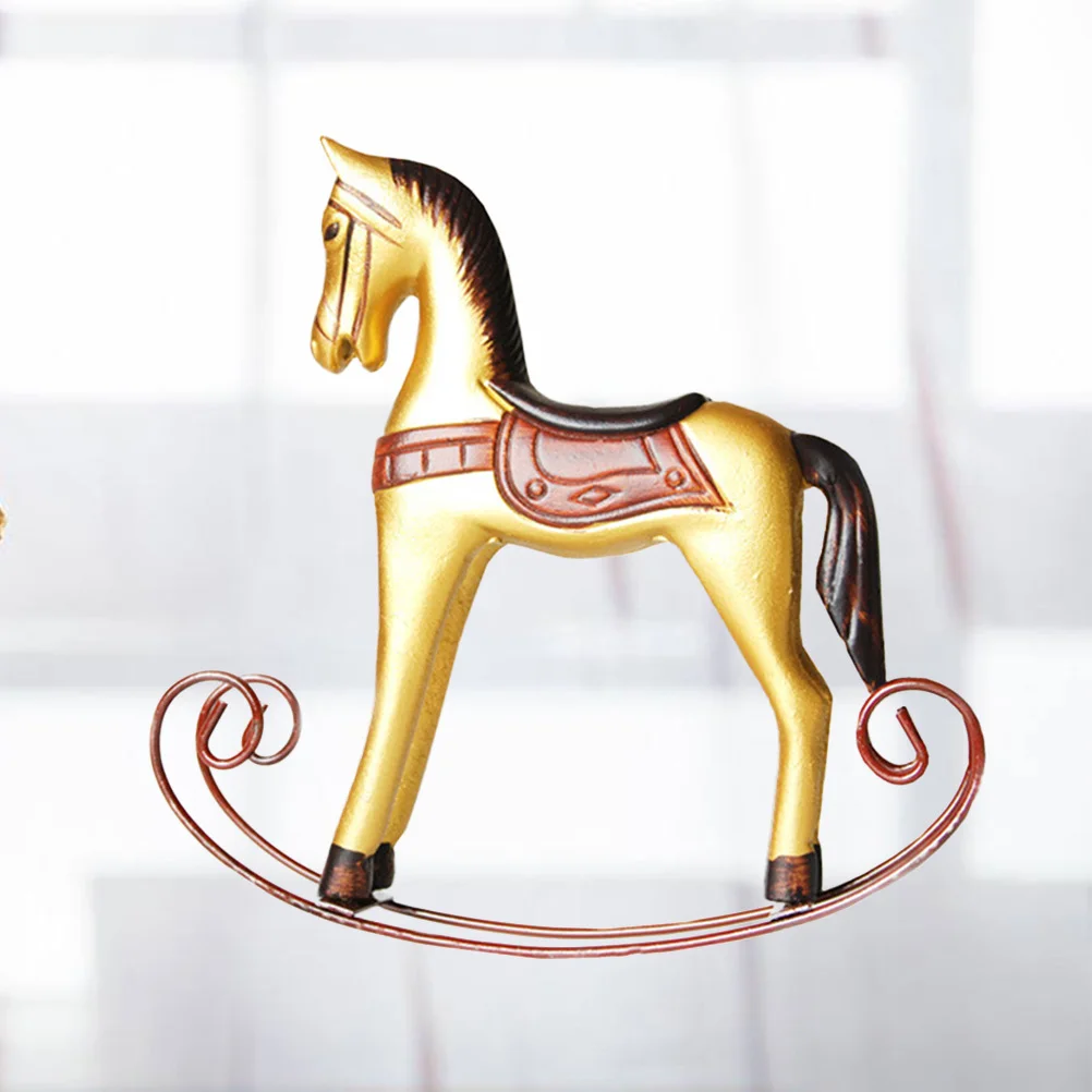 

1pcs Wooden Rocking Horse Decor Vintage Home Gift Craft For Table Wedding Party Room Decoration Ornament Horse Wood