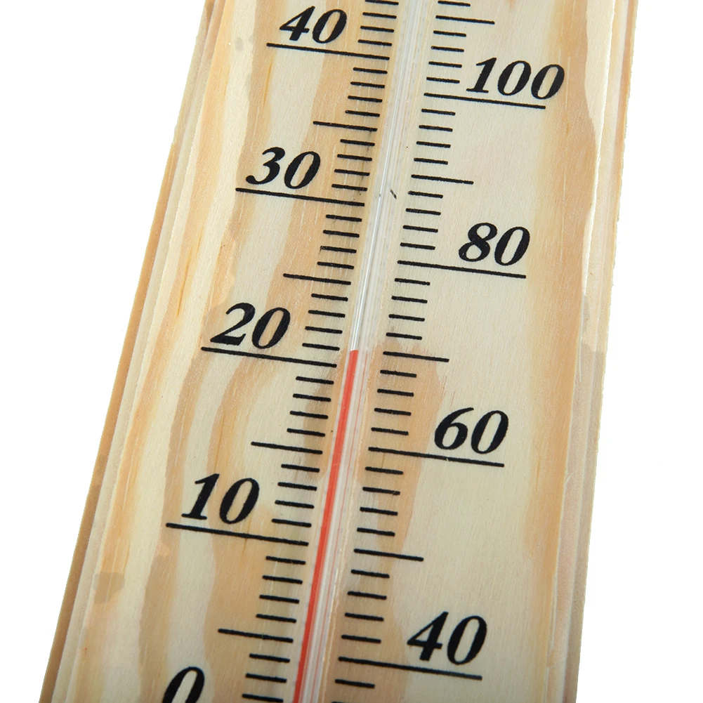 Wooden Thermometer Wall Hang Thermometer Indoor Outdoor Garden Decor 40x7x 1cm -40 °C To 50 °C / -40 °F To 120 °F  Thermometer