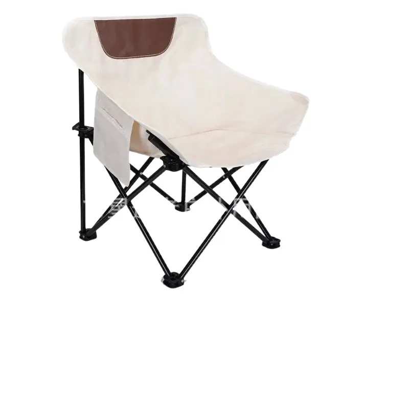 Outdoor Folding Chair Simple And Lightweight Moon Chair Thickened And Bold Portable Picnic Camping Leisure 42*42*68cm