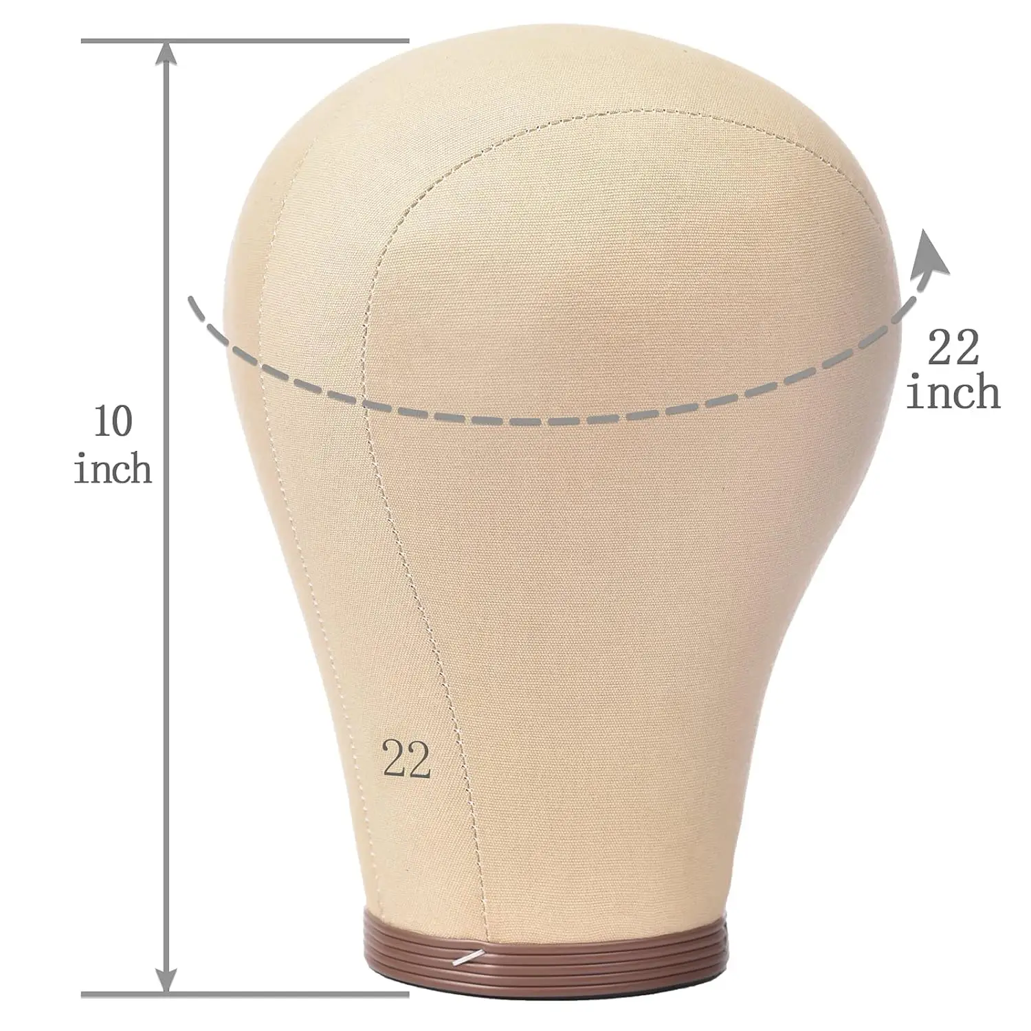 Cork Canvas Block Head Mannequin Wig Head， for Wig Making Drying Styling Display Head