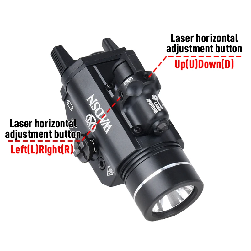 WADSN T-1 HL lampu senjata taktis gantung, senter strobo senapan airsoft X300 X400 800 lumens merah dot hijau G 17 18 19