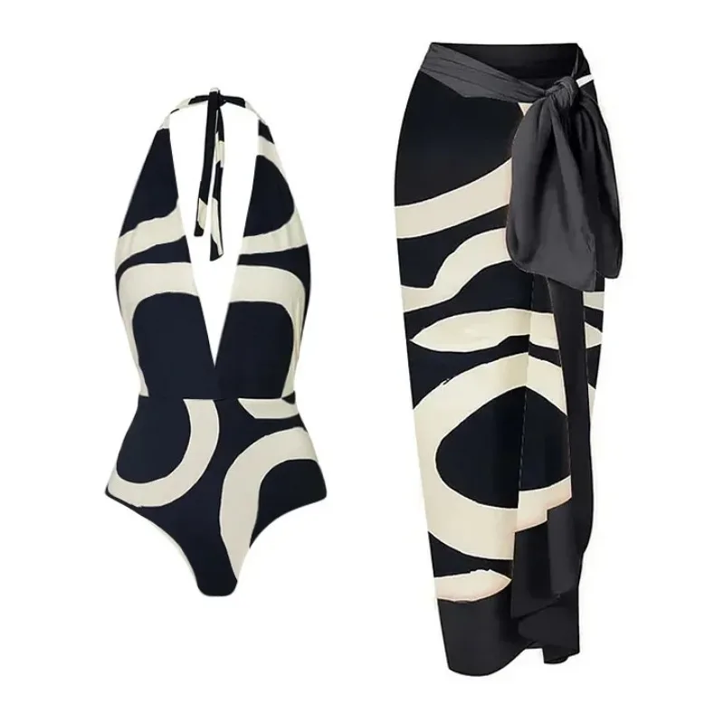 Single Shoulder High Waist Bikini Color Matching European and American Foreign Trade Split Swimsuit Women Swimwear Women