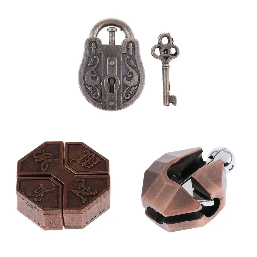 3 Brain Teasers Disentanglement Puzzle Educational Toy, Game Challenge for Kids Children Teens or Adults