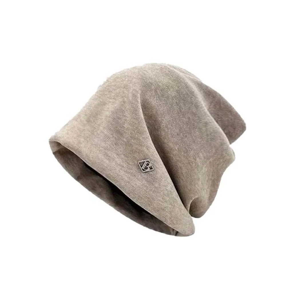 Elastic Slouchy Beanie Hat Thickened Solid Color Korean Style Cap Stretchable Slouch Baggy Skullies Bonnet Outdoors
