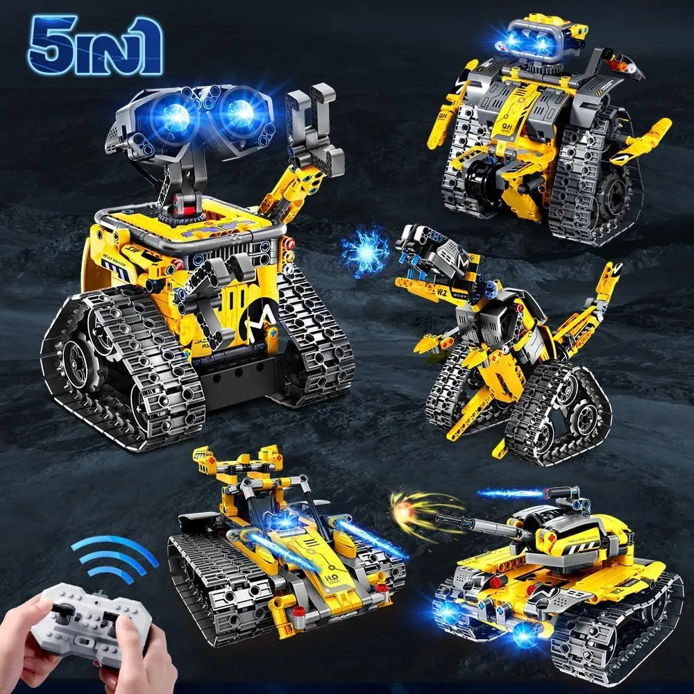 5-in-1 Remote & App-Controlled Robot Building Set for Kids - STEM Toys with 520 Pieces, Suitable for Ages 6-12+