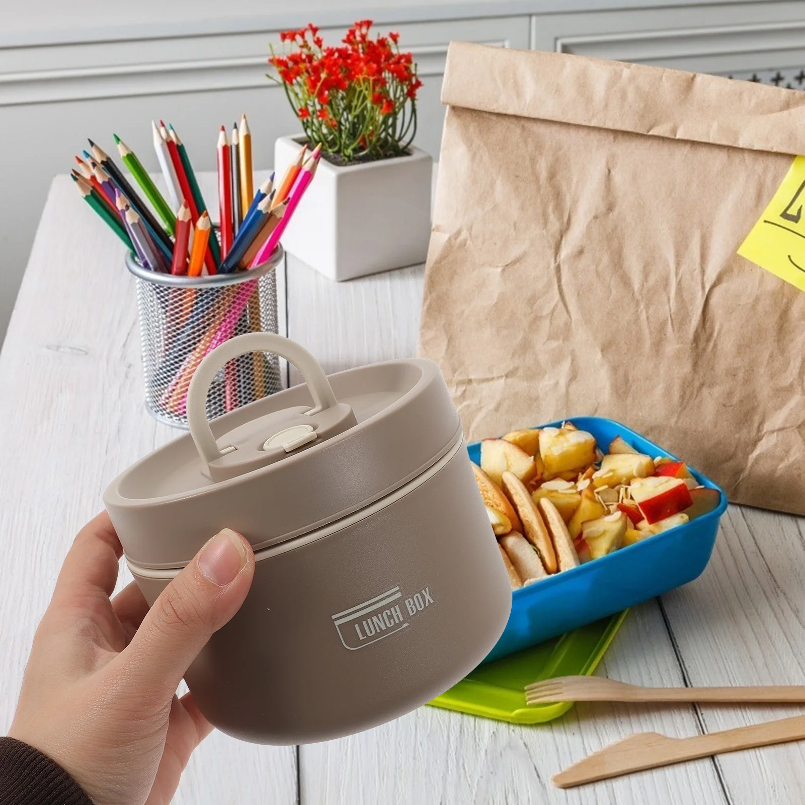 

Insulated Lunch Box Portable Soup Container Bowl with Lid Stainless Steel Ramen Bowls Large Capacity Kitchenware Food Storage