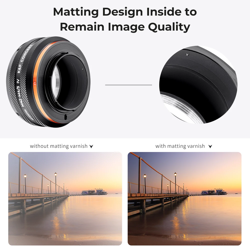 K&F Concept M42 to M4/3 IV Pro Lens Adapter for M42 Screw Mount Lens to Micro 4/3 MFT G3 G7 GH2 OM-D BMPCC