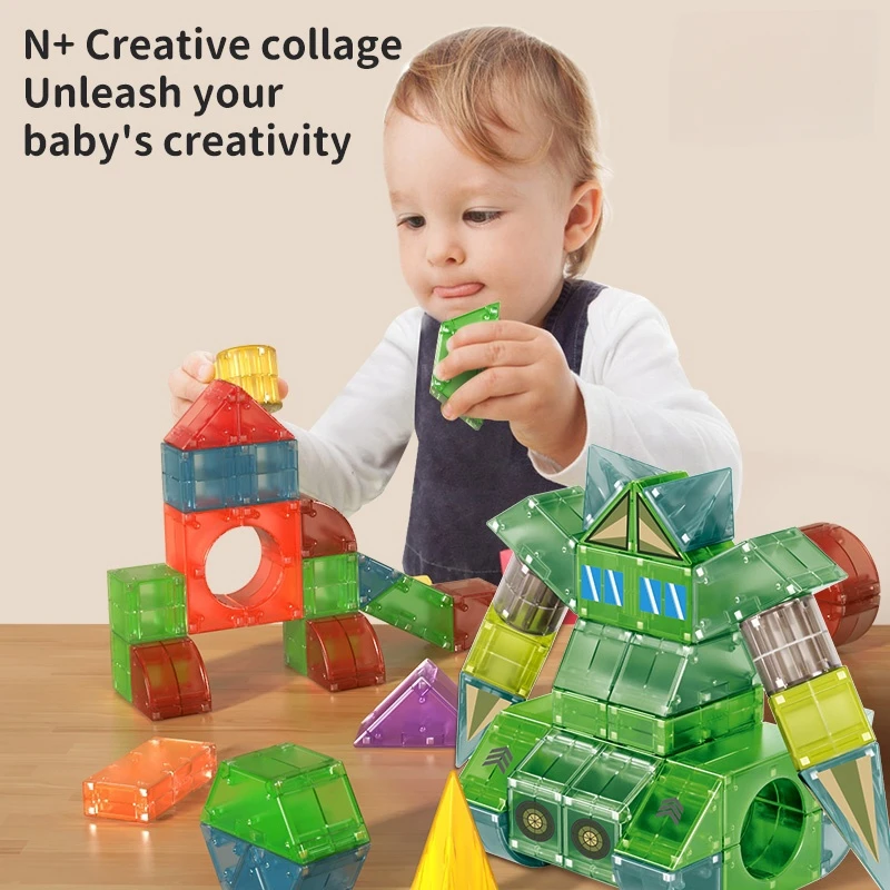 DIY المغناطيسي بنة الطوب العسكرية البناء مجموعة القلعة شكل الاطفال التعليمية الجذعية لعب للتعلم هدية للأطفال