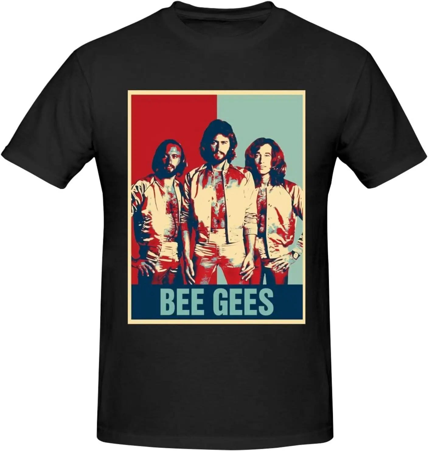 

Bee Music and Gees Shirt Men's Fashion Breathable Pattern Short-Sleeve Tshirt Casual Personalised Tee Tops Black