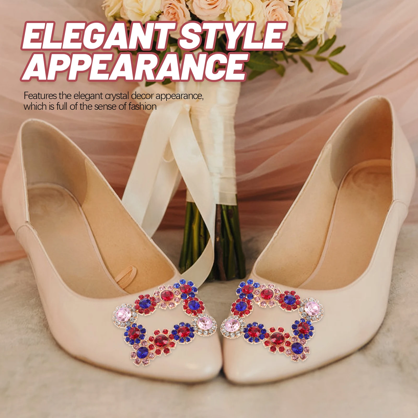 

2pcs Rhinestone Shoe Clips Wedding Bridal Decorations Crystal Buckles for Women Shoe Jewelry Accessories Sneakers Sandals
