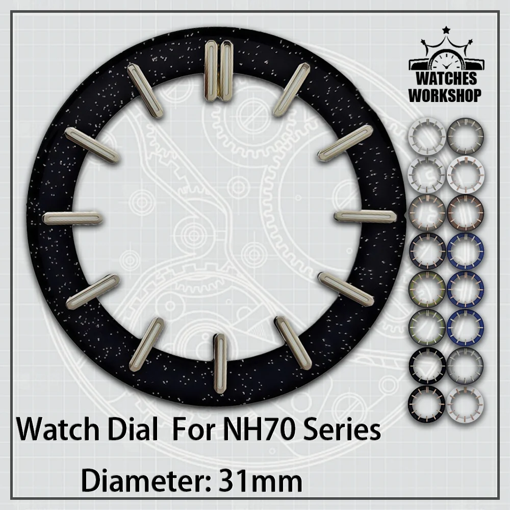 31mm Hollow Skeleton Watch Dial Green Luminous Fit NH70 NH72 NH71 NH35 NH36 4R35/36 Mechanical Watch Mod Parts
