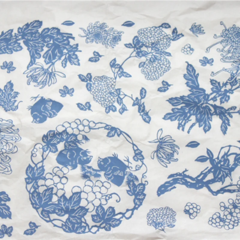 Ceramic Transfer Paper Underglaze Blue and White Decals Medium and High Temperature Underglaze Decals for Ceramics