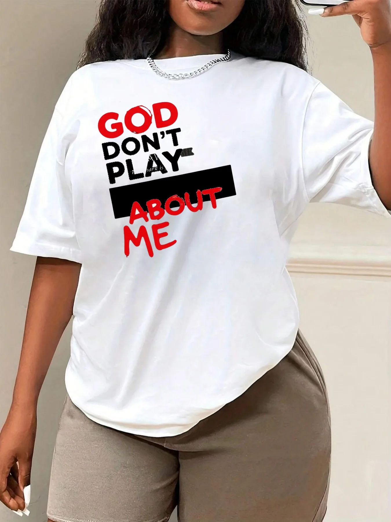God Don't Play About Me T-Shirt High Quality Printed Short Sleeve Fashion Casual Funny Humorous Inspirational Statement Shirt New Style Streetwear Look Modern Urban Lifestyle, Seasonal Fashion, Retro Design, Comfortable Fit, Short Sleeve Shirt
