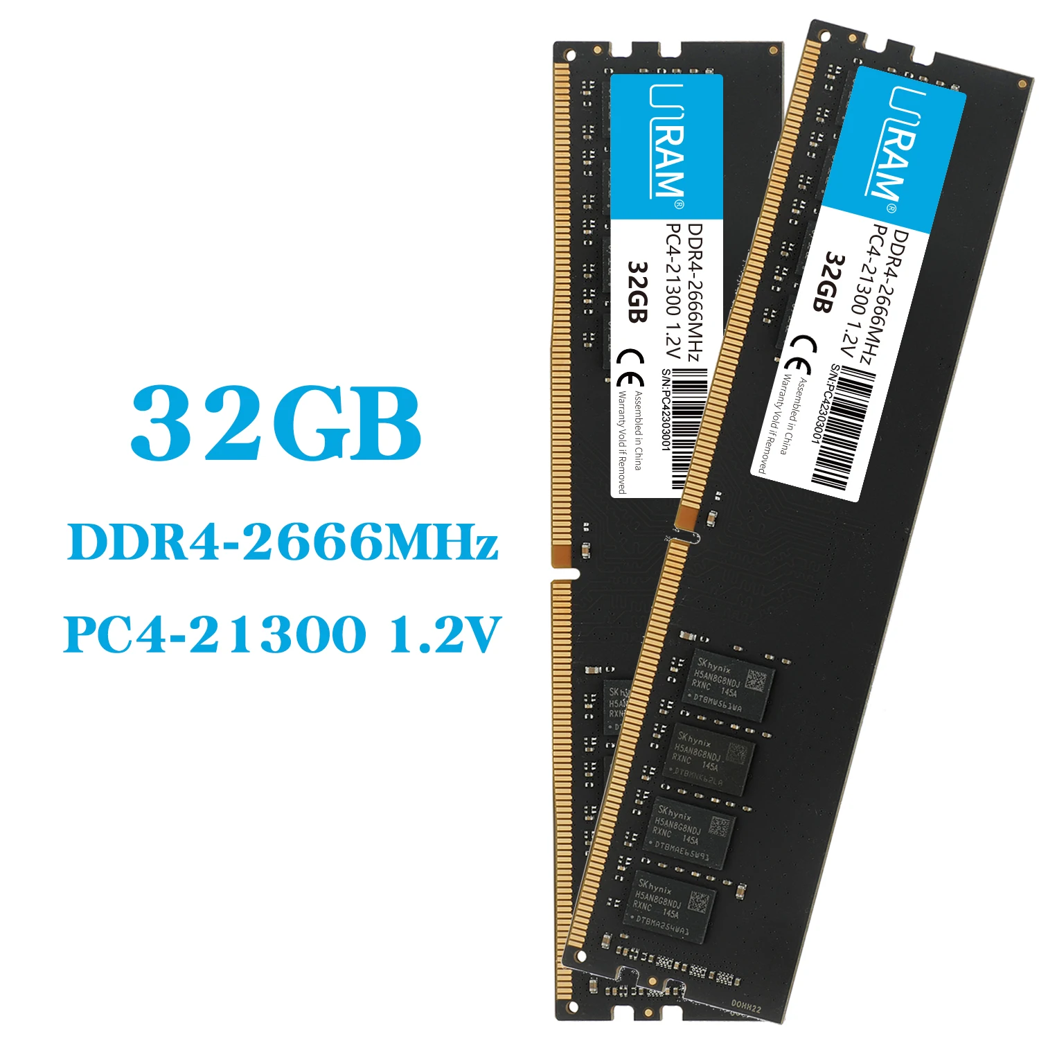 

8GB/16GB/32GB DDR4 2666MHz 3200MHz PC4-21300 1.2V Desktop Computer Memory RAM