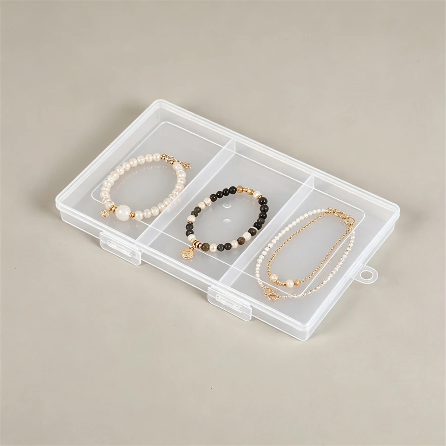 Three-layer transparent separated plastic box - jewelry storage, hardware organizing and storage box, fishing gear and accessori