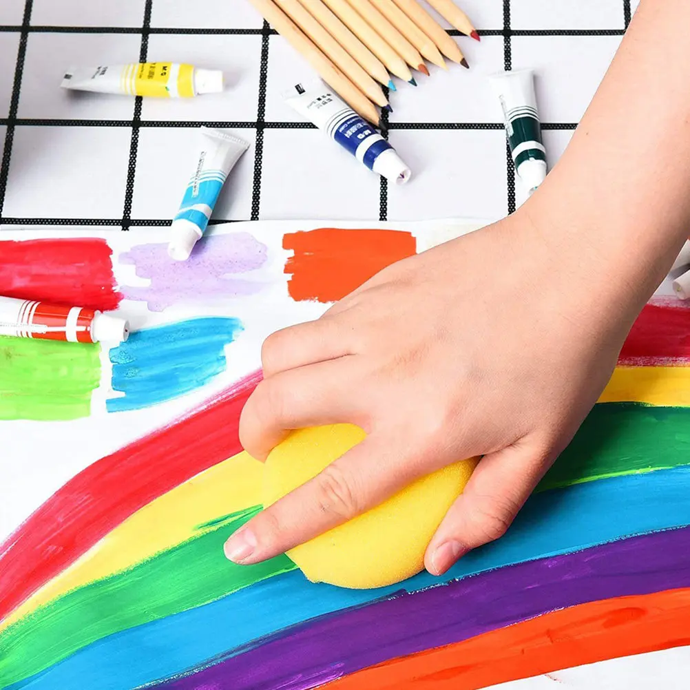25Pcs Painting Sponge Set for Watercolor Pottery Stippling Faux Finish Tile Staining Ceramic Art Craft DIY Projects