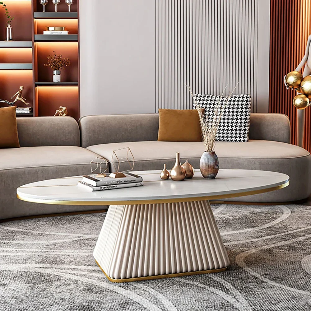 

For Luxury Nordic Coffee Tables Modern Design Minimalist Unique Coffee Tables Oval Glam Stolik Living Room Furniture