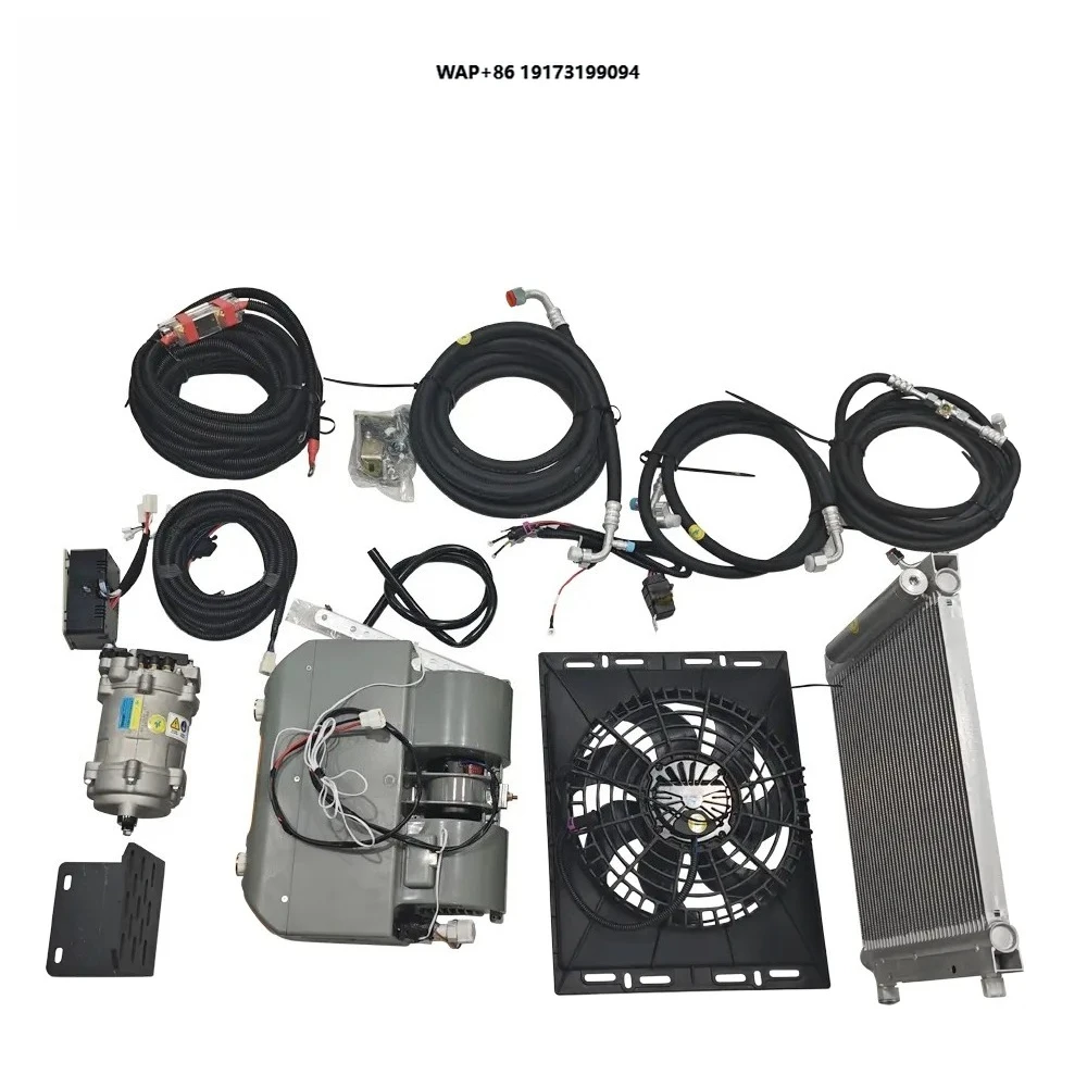 

New for 12V/24V Universal Fit Car AC Compressor for Parking Cooler-Automatic Electric Compressor with 18 months Warranty