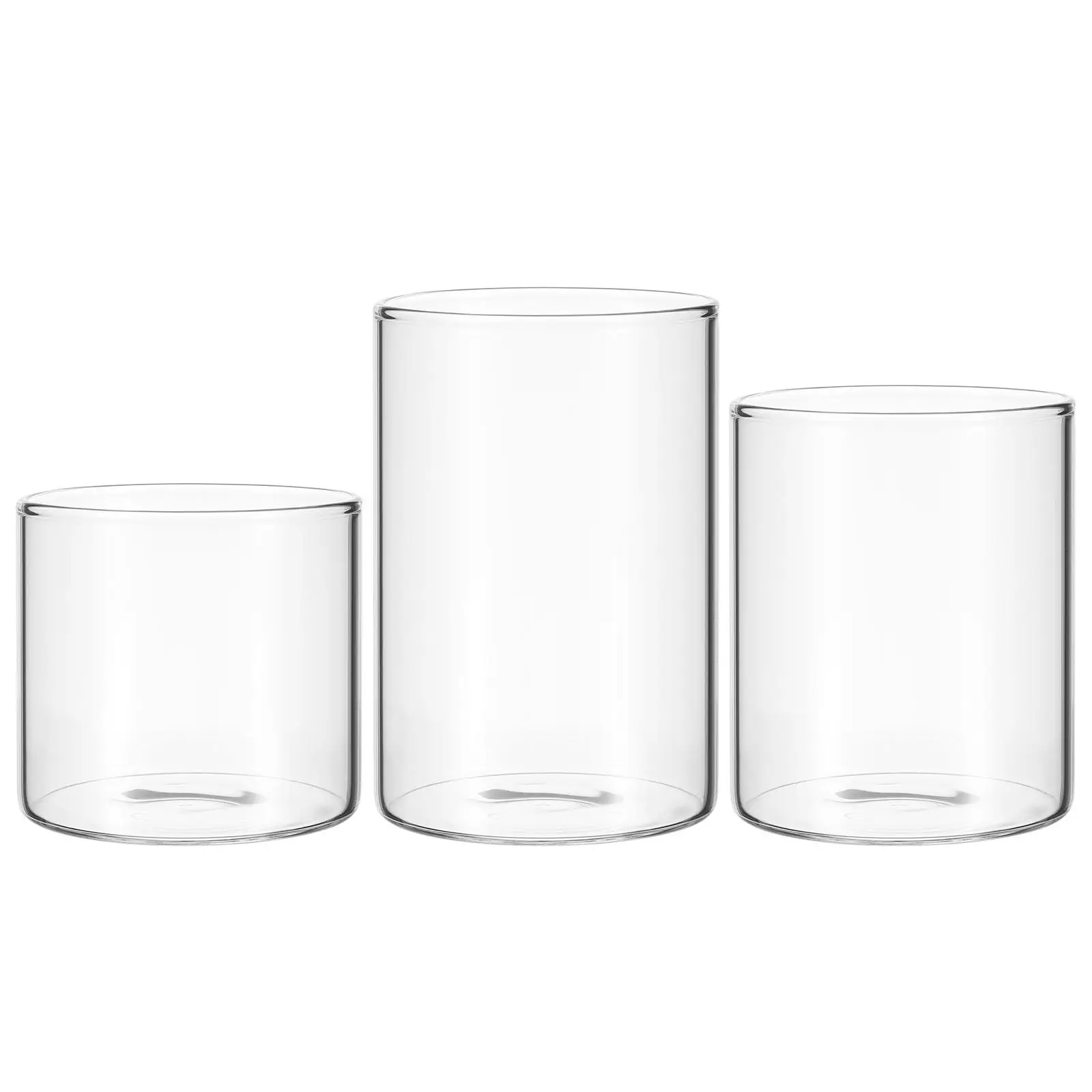 

3 Pcs Transparent Cup Tall Glasses for Candles Cylinder Holder Table Scented Candlestick