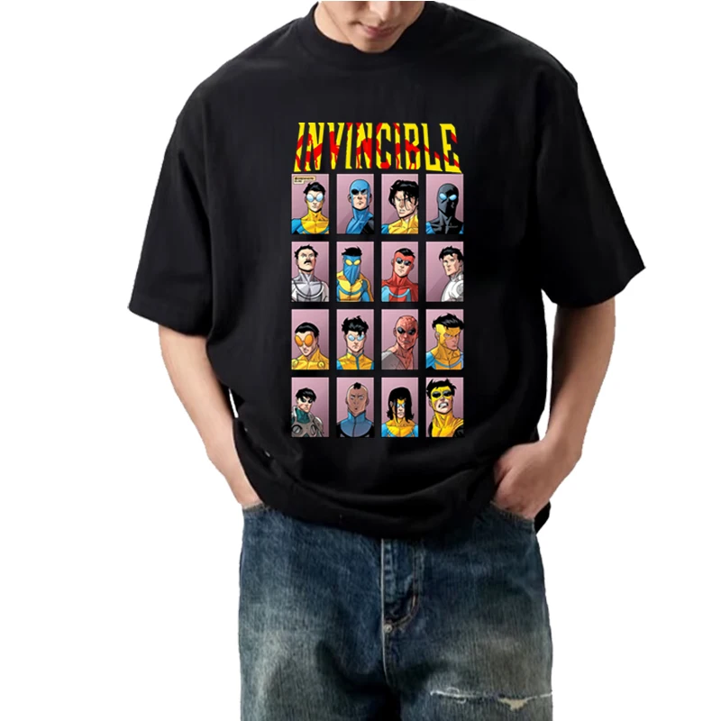 

Invincible Superhero Characters Essential T Shirt men women Oversized 100% Cotton Hot sale short sleeve Summer print Unisex tops
