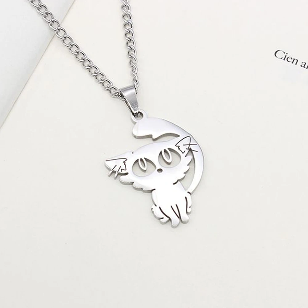 Fashion Daijin Cat Pendant Necklace For Women Men Anime Suzume No Tojimari Titanium Steel Jewelry New Cosplay Couple Accessories