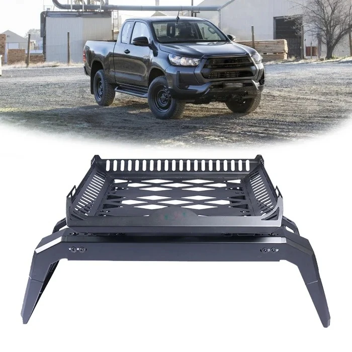 

Pick Up 4X4 Sports Roll Bar universal Steel Black Pickups Sport Roll Bar With Basket for Hilux 1500