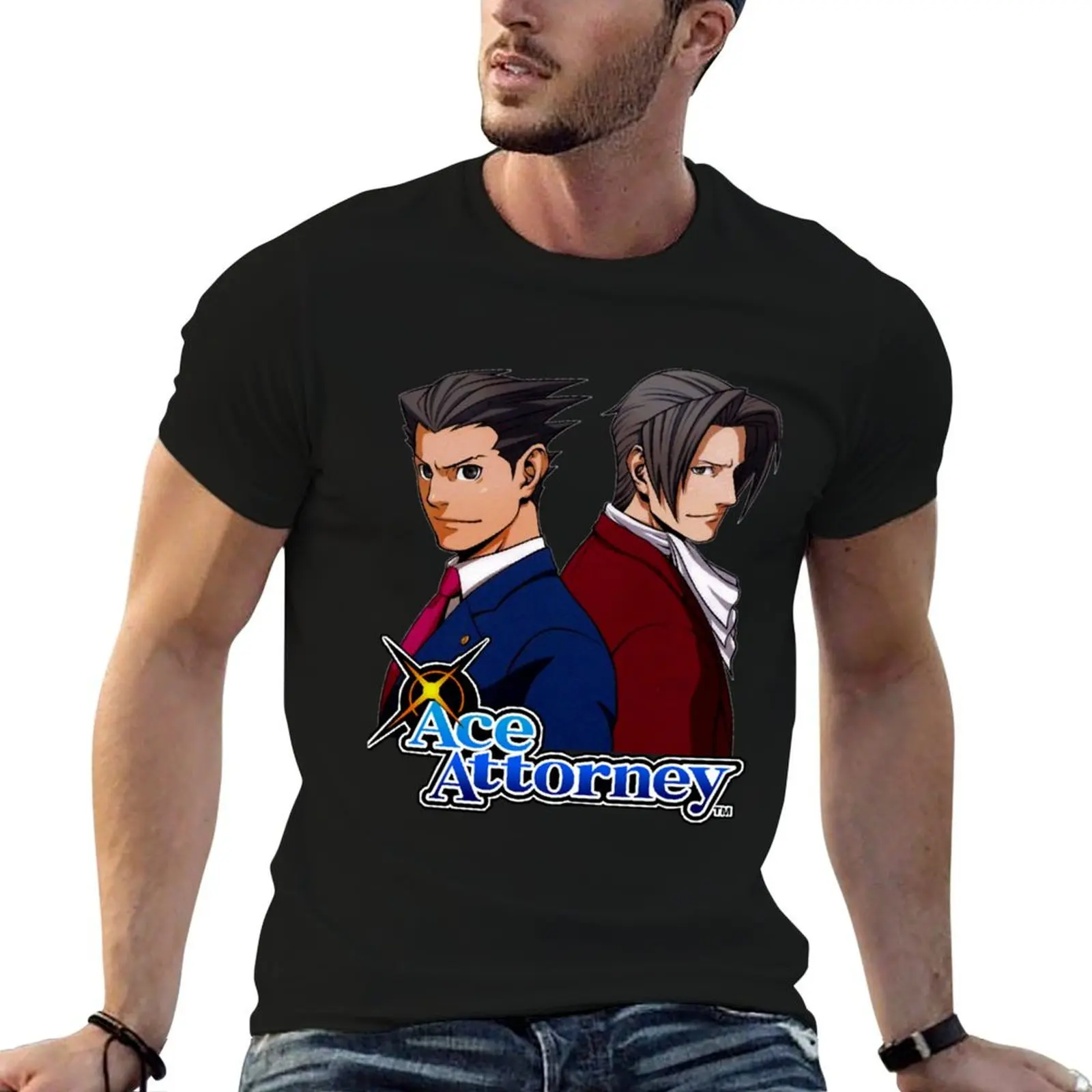 T-shirt Famicom photographique de The Great Ace Attorney, haut imprimé à motifs abstraits