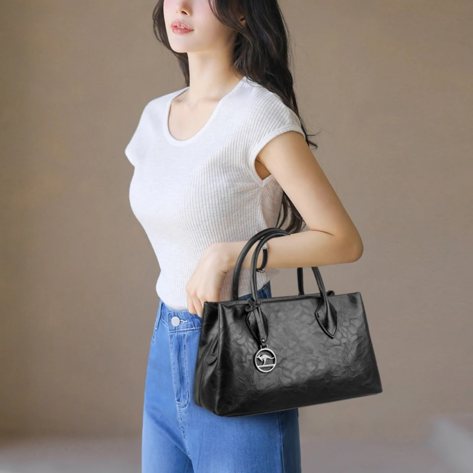 Luxury Handbag Women Vintage PU Leather Large Capacity 3 Layers Tote Bag Shoulder Crossbody Bag Ladies Multi-pocket Commute Bag