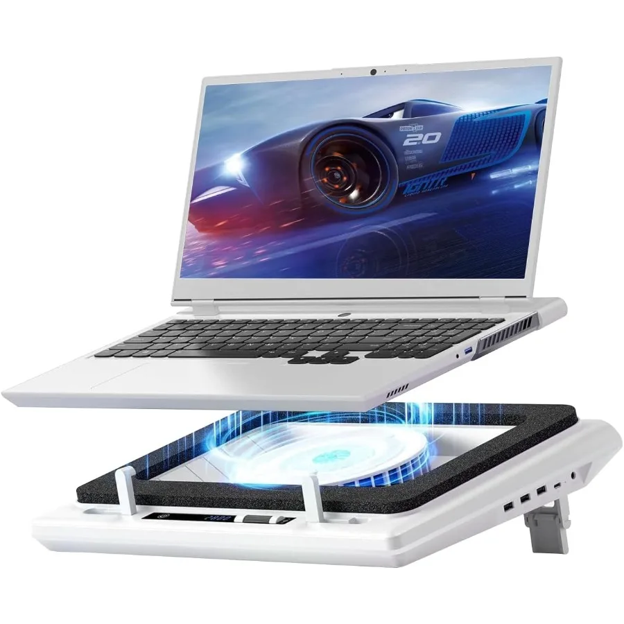

llano V12 Laptop Cooling Pad with 5.5 Turbofan HighSpeed Cooling for 1519 Inch Gaming Laptops Adjustable Speed Touch Control 3P
