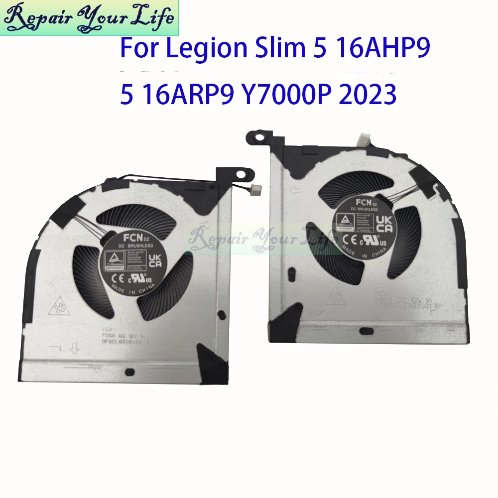 CPU GPU Fan For Lenovo Legion Slim 5 16AHP9 16ARP9 83EX 83DH Y7000P R7000P 2023 Laptop Cooler Fans DFSCL12E064861 DFSCM227163921