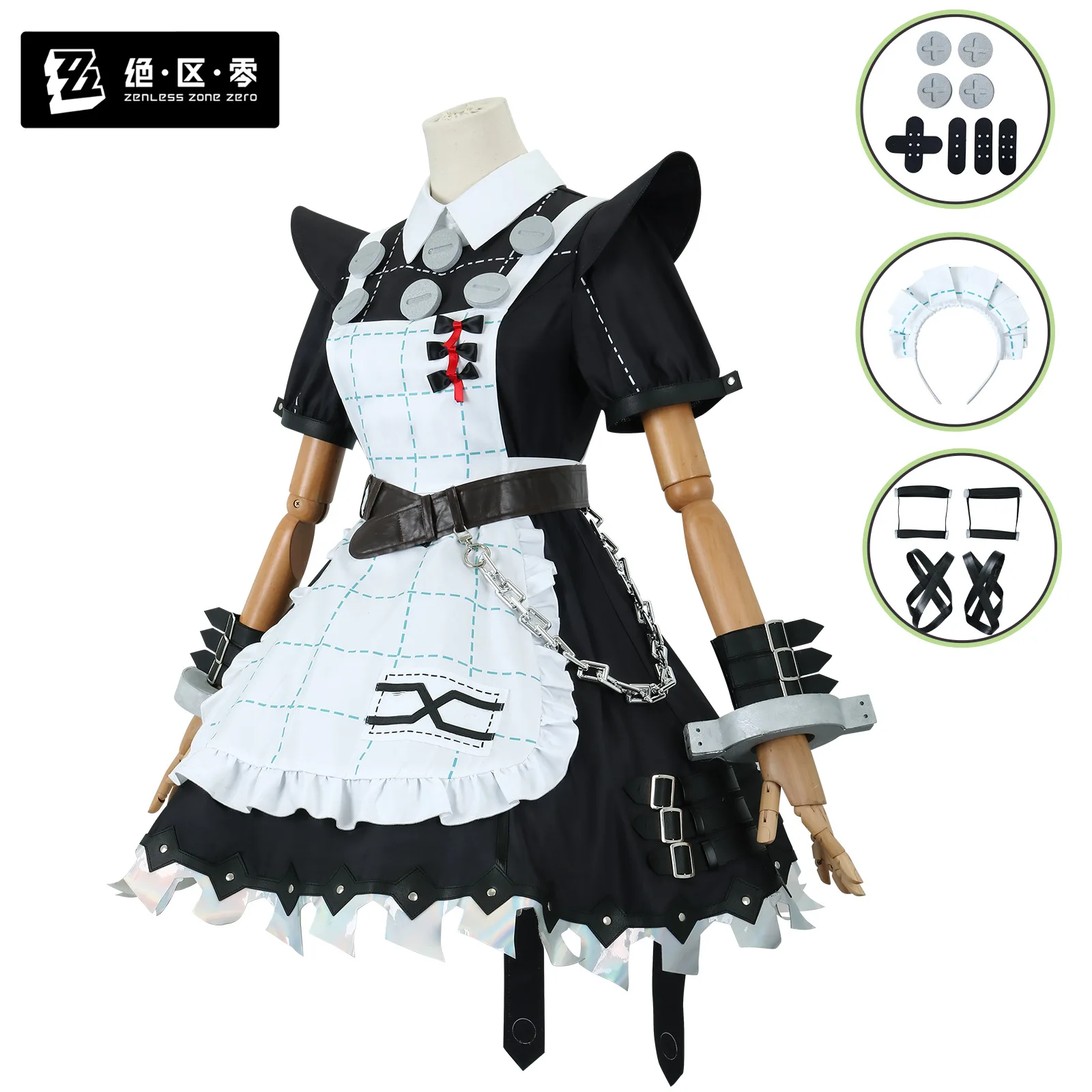 Disfraz de Cosplay de Corin Wickes, juego de rol de zensless Zone Zero Maid, uniforme de Cosplay, peluca, vestido de fantasía, juego de rol para Halloween, mujeres y niñas