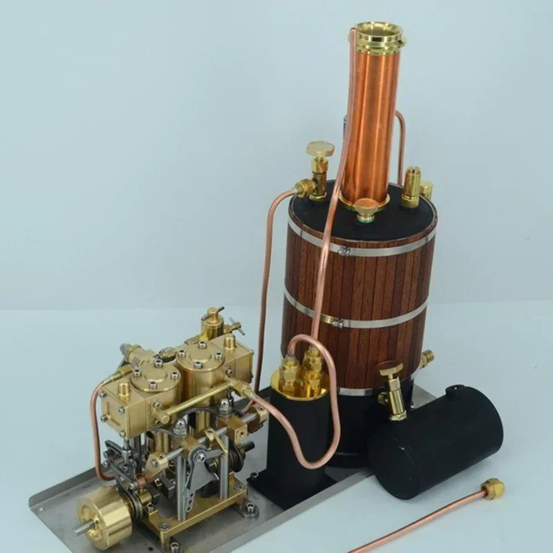 New Style Vertical Steam Engine Boiler Inline Double Cylinder Power Unit Suitable for 0.8M To 1.3M Steam Ship Power Model