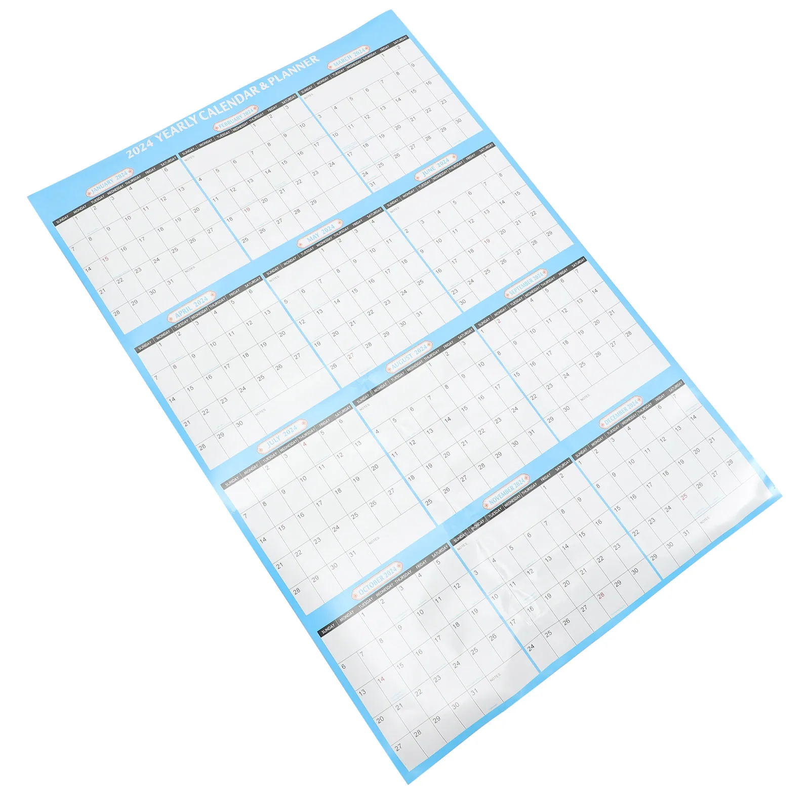 

Monthly Calendar Planner Wall Calendars Large Blue Small Record Form Hanging Yearly Planner 2024 Home Office Delicate Design