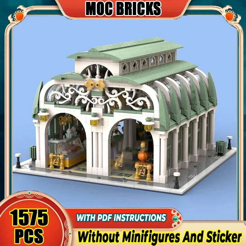 

Street View Model Moc Building Bricks City Center Market Hall Technology Modular Blocks Gifts Christmas Toys DIY Sets Assembly