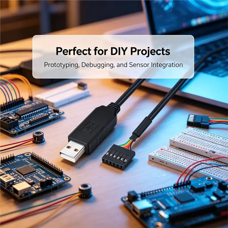 USB To TTL Serial 5V Adapter Cable TTL232 6 Pin Female Socket Header Download For Arduino 6Ft Length Debugging Module