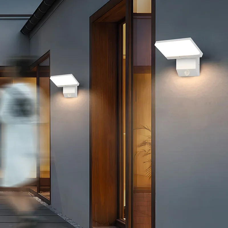 18 واط محس حركة للتدوير في الهواء الطلق الجدار مصباح مقاوم للماء حديقة فناء شرفة الممر الشرفة ضوء فيلا فندق ضوء الليل #2