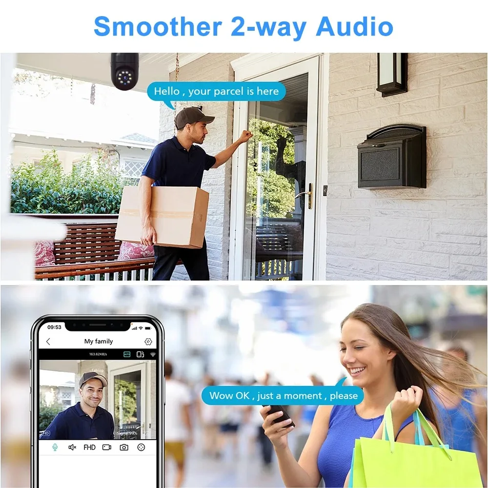 Tuya IP Camera E27 Bulb 1080P Wireleess Full Color Night Vision Auto Human Tracking Video Security Surveillance PTZ Cameras