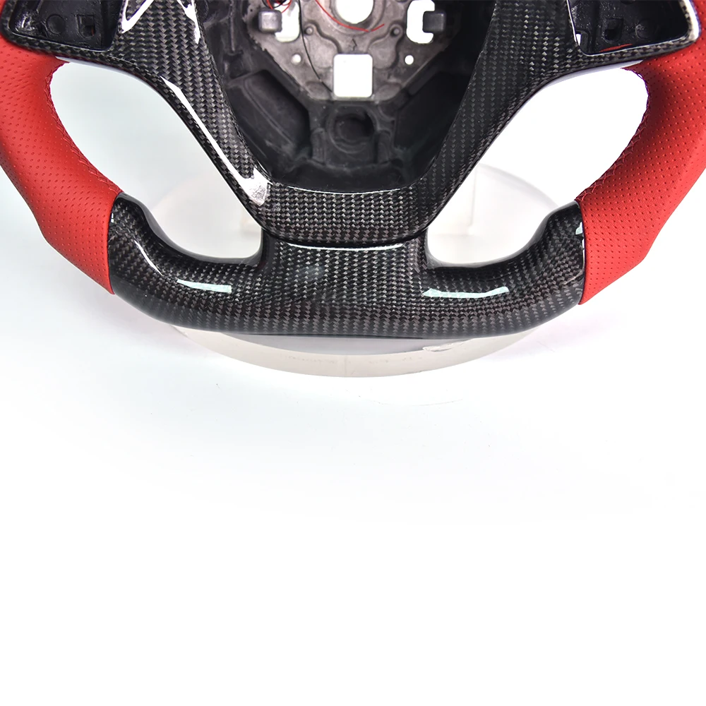 Suitable for Corvette Z06 Modified Forged Carbon Fiber Steering Wheel Assembly Suede Perforated Leather Customized Upgrade