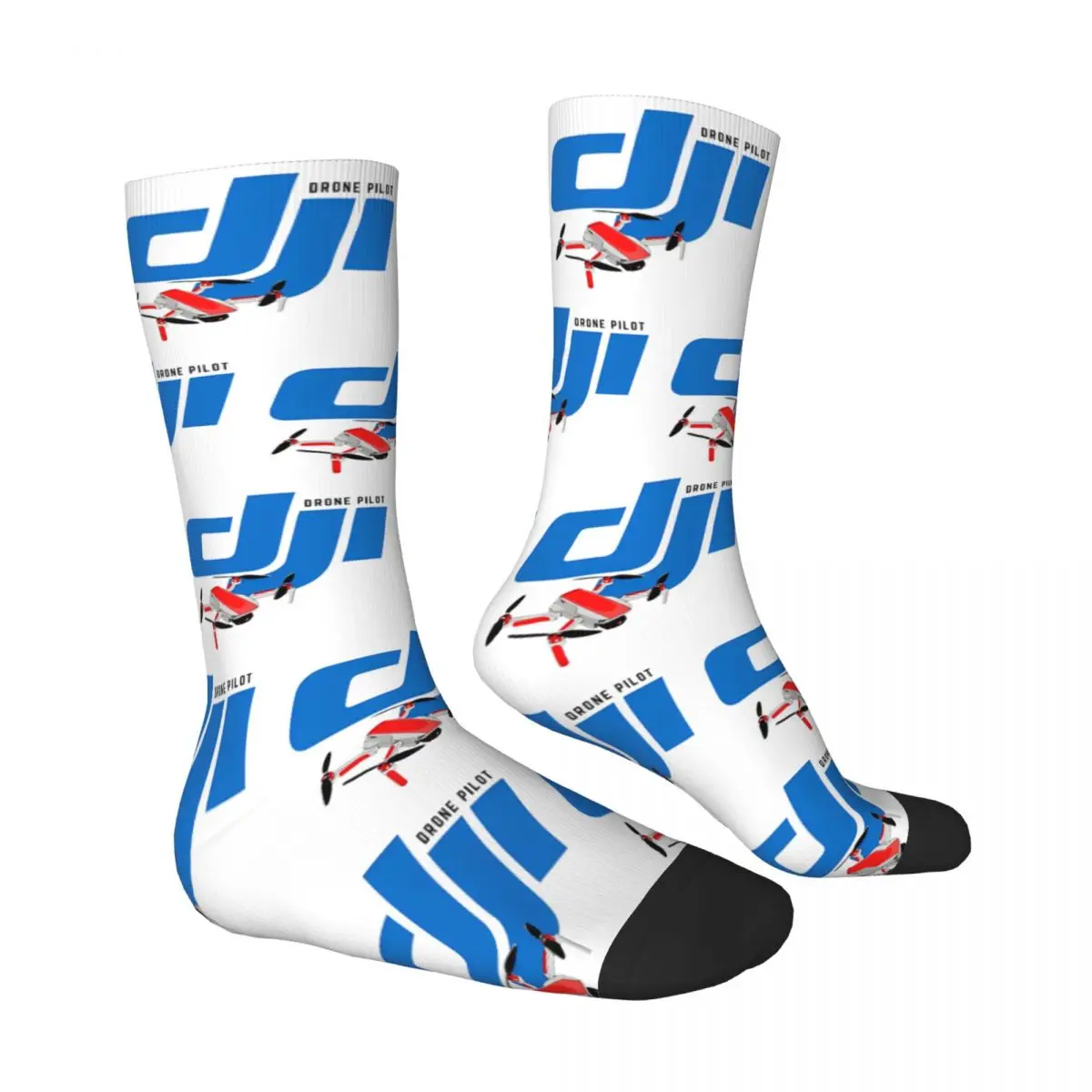 Fly Dji Drone Pilot Design Theme Crew-Socken für Unisex, schweißabsorbierende bedruckte Socken