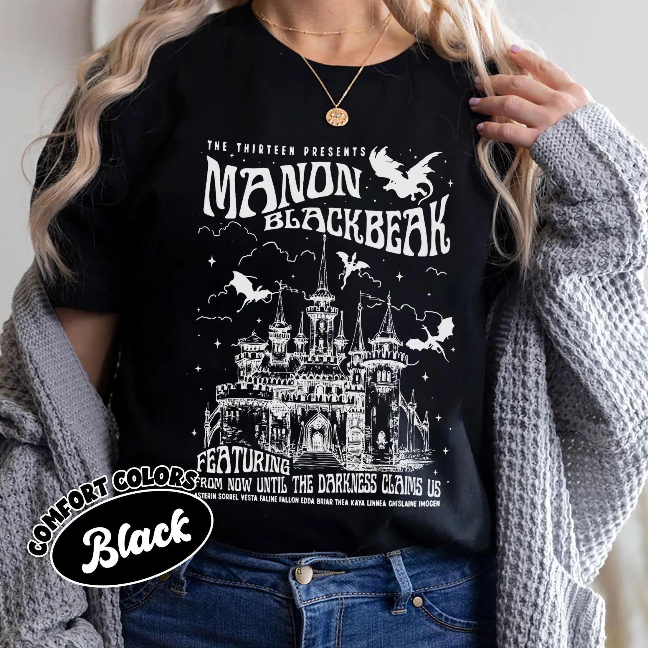Manon Blackbeak Throne of Glass T-Shirt, The Thirteen Presents Shirt, From Now Until The Darkness Claims Us Tee