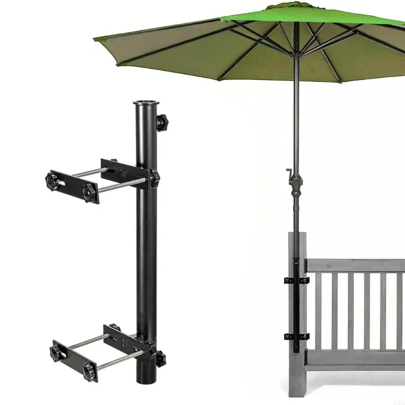 Outdoor Side Mount Holder Iron Deck Stand with 16 Holding Depth, 27.56 In Height, Open Floor Layout for Balcony and 87HA