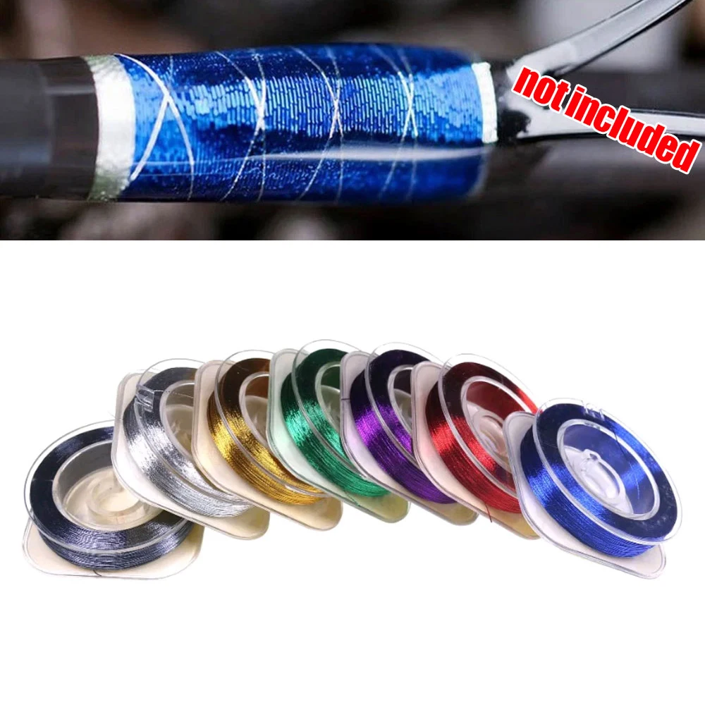 

50m Spool Metallic Rod Building Wrapping Thread Line for Rod Repairing Styling DIY Fishing Rod Guide Ring Eyelet Fixing Threads