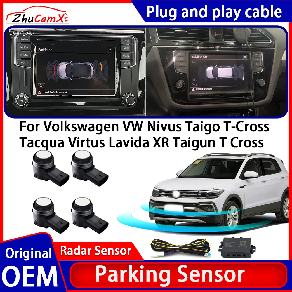 Parking Sensor Alarm Reverse Radar Detector System For Volkswagen VW Nivus Taigo T-Cross Tacqua Virtus Lavida XR Taigun T Cross